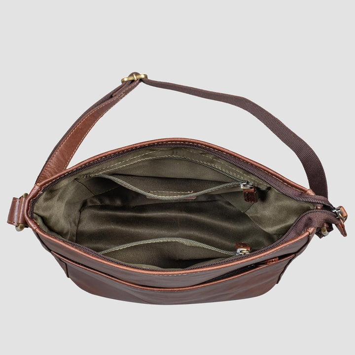 LEABAGS Leder Handtasche Damen I Premium Echtleder Umhängetasche I Schultertasche I Damentasche I Tr